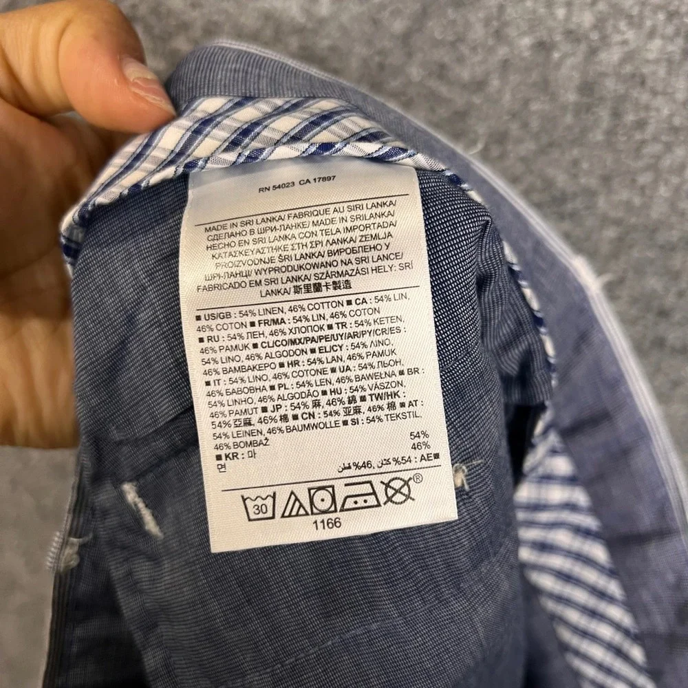 Banana Republic Kentfield Pant Mens 33x32 Blue Excellent Seersucker Pinstripe
